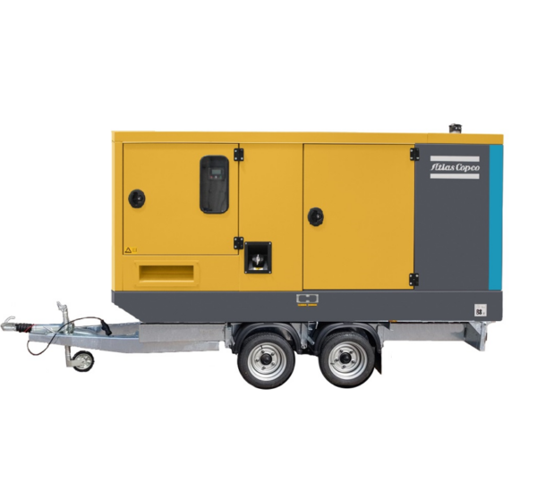ĢENERATORS DĪZEĻA ~80KVA UZ PIEKABES